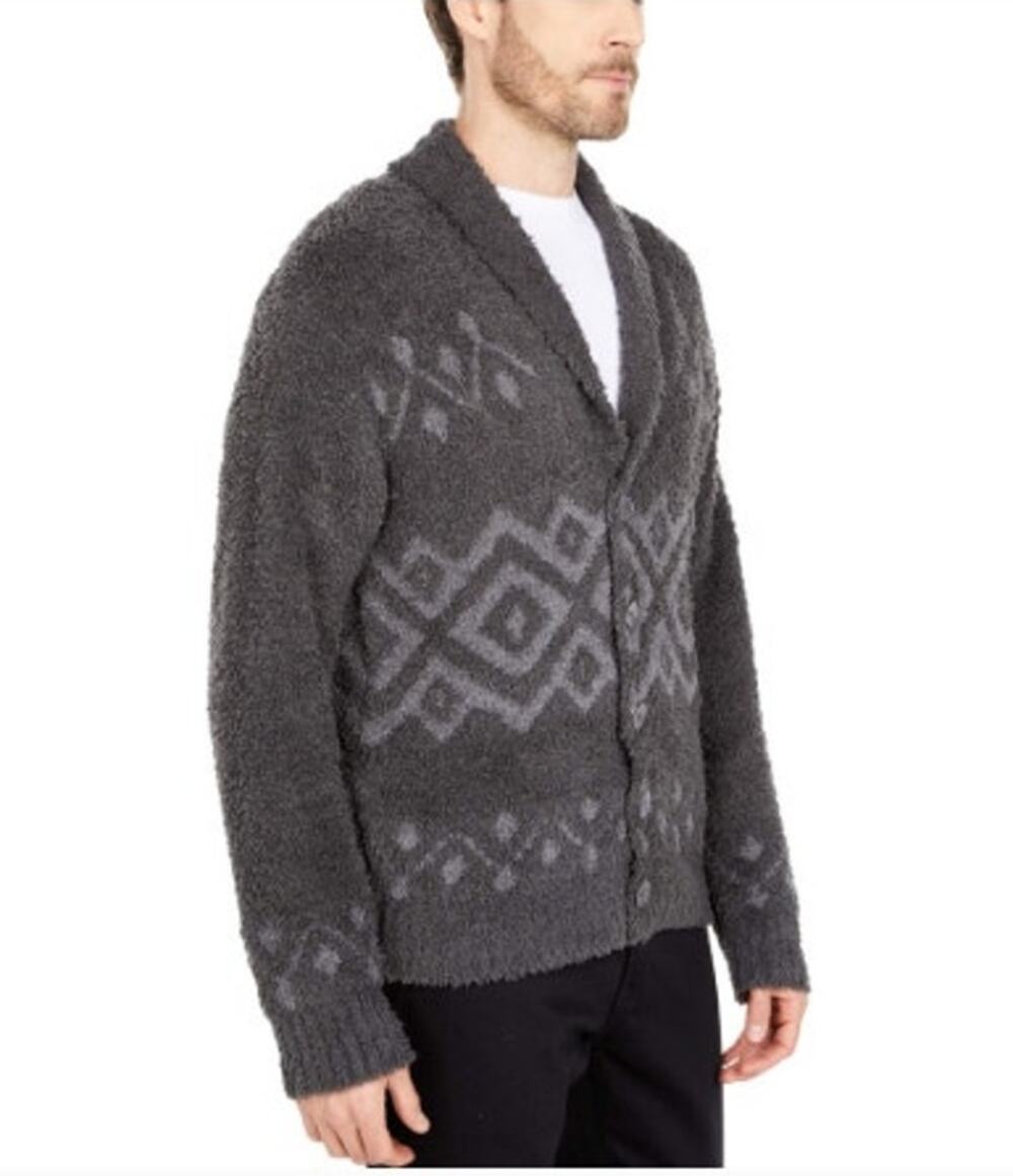 New NWT Barefoot Dreams Men's Topanga Carbon Cardigan Large Grey